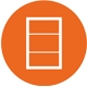 illustration of an Andersen window inside of an orange circle