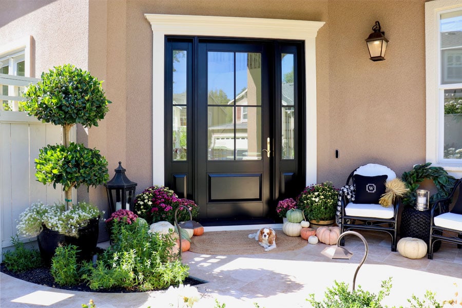 Kristy Wicks Black Entry Door with Sidelights