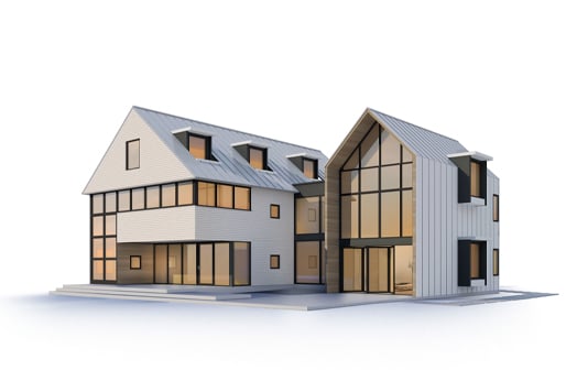 white kitchen with andersen black framed windows