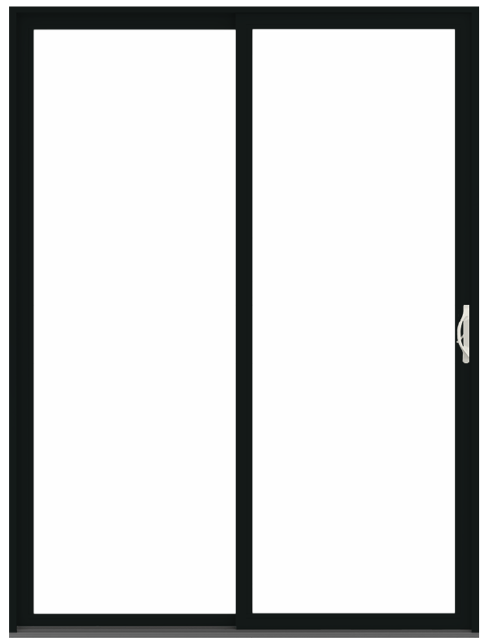 interior andersen gliding patio door with black trim