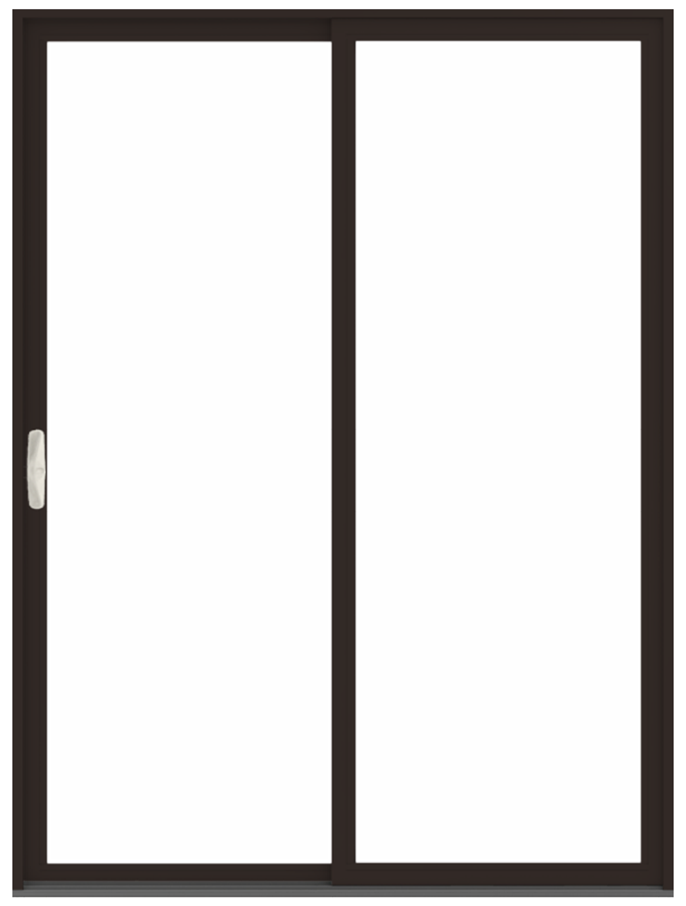 exterior andersen gliding patio door with dark bronze trim