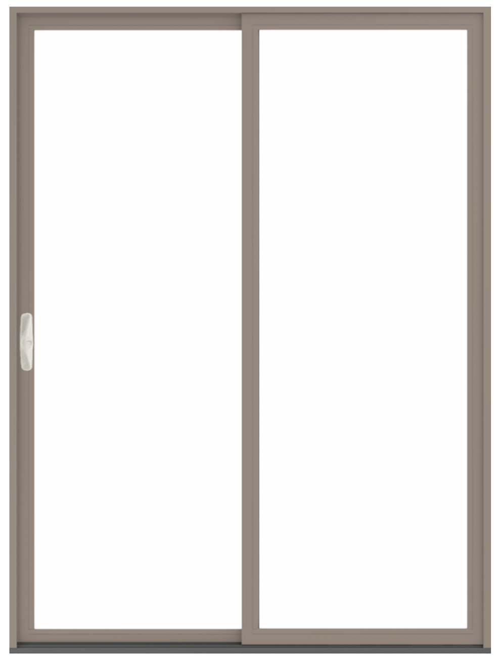 exterior andersen gliding patio door with sandtone trim