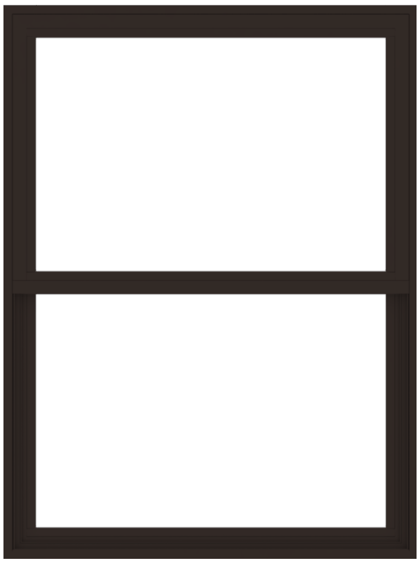 andersen 100 series single-hung window with dark bronze trim